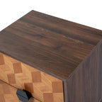 Table de chevet moderne 25 po de haut à 2 tiroirs avec station de recharge et pieds réglables (lot de 2) par HULALA HOME