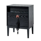 Table de chevet moderne 25 po de haut à 2 tiroirs avec station de recharge et pieds réglables (lot de 2) par HULALA HOME