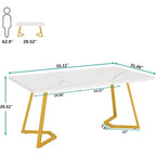 Table de salle à manger moderne, table de salle à manger de 140 cm pour 4 à 6 personnes