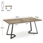 Table de salle à manger moderne, table de salle à manger de 140 cm pour 4 à 6 personnes