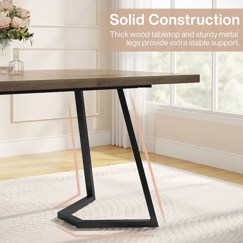 Table de salle à manger moderne, table de salle à manger de 140 cm pour 4 à 6 personnes
