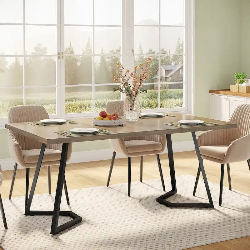 Table de salle à manger moderne, table de salle à manger de 140 cm pour 4 à 6 personnes