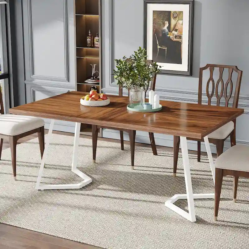 Table de salle à manger moderne, table de salle à manger de 140 cm pour 4 à 6 personnes