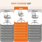 Chaise de bureau ergonomique haute Drafting Tall avec accoudoirs relevables