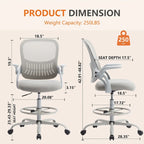 Chaise de bureau ergonomique haute Drafting Tall avec accoudoirs relevables