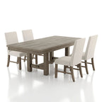 Ensemble de salle à manger 5 pièces en bois gris rustique par