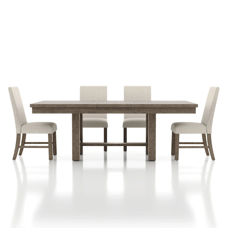 Ensemble de salle à manger 5 pièces en bois gris rustique par