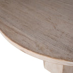 Table de salle à manger ronde à pied central Xavier en pin recyclé, 122 cm, finition clair