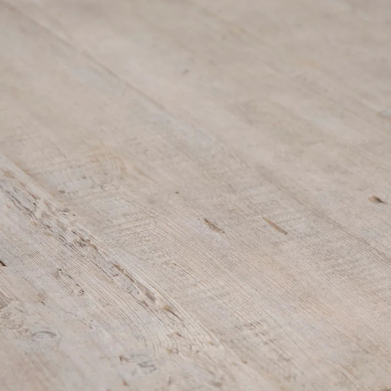 Table de salle à manger ronde à pied central Xavier en pin recyclé, 122 cm, finition clair