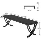 78,74 Bureau d'ordinateur double extra-long avec pieds métalliques uniques pour bureau à domicile