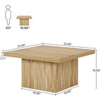 Table basse carrée vintage, table centrale pour salon, table basse de cocktail