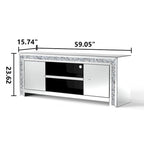 Meuble TV miroir diamant pour console multimédia 59 pouces