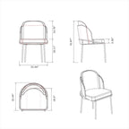 Somette Kimmy Lot de 2 chaises de salle à manger bicolores en similicuir gris avec détails dorés - Hauteur standard