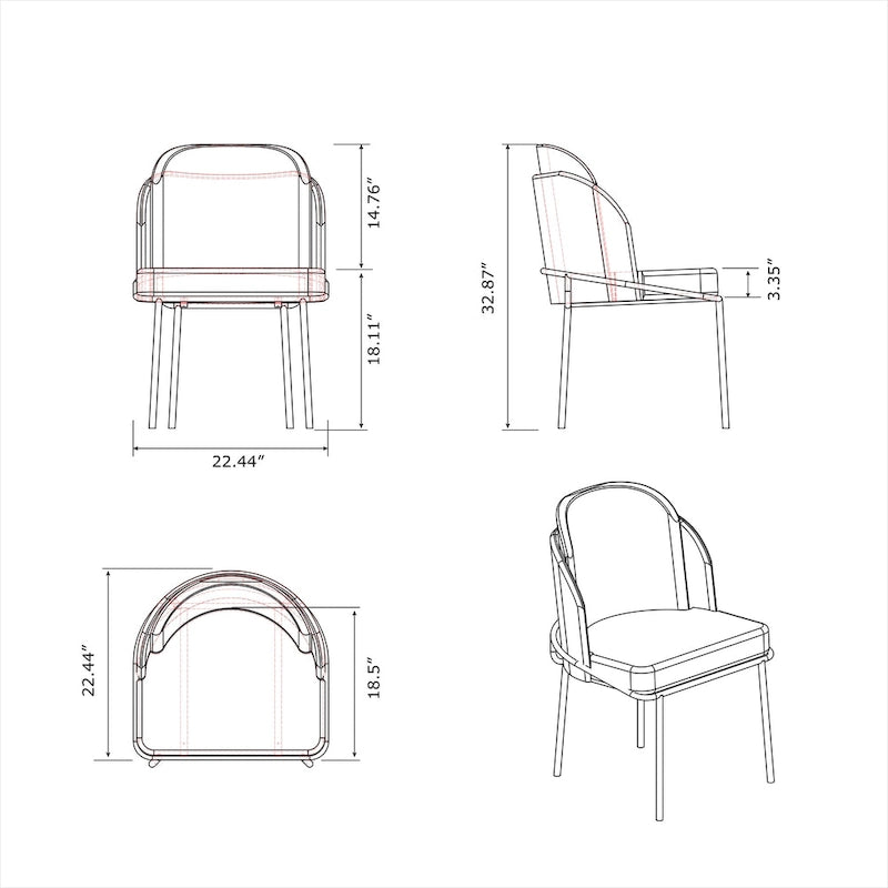 Somette Kimmy Lot de 2 chaises de salle à manger bicolores en similicuir gris avec détails dorés - Hauteur standard