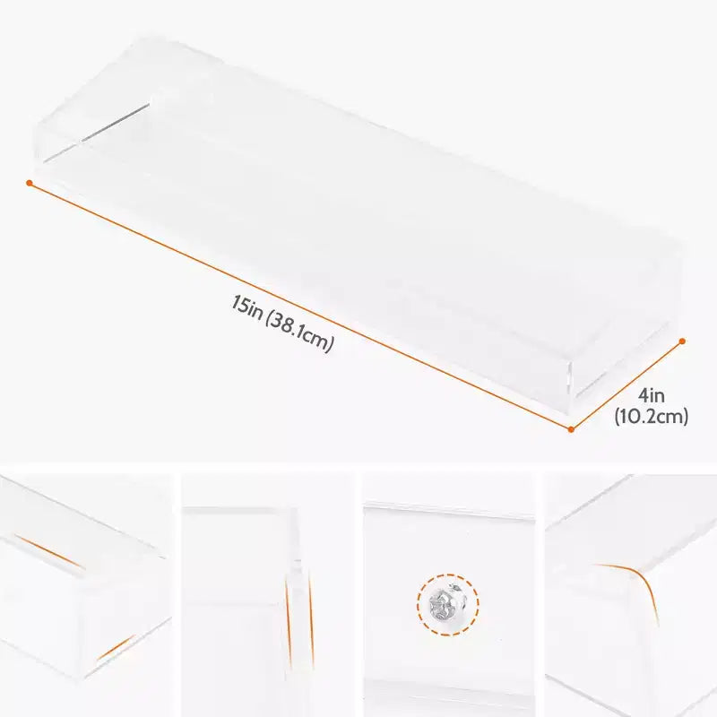 Unique Bargains Étagère flottante de salle de bain en acrylique étanche 15 x 4 x 2 pouces