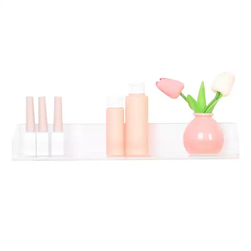 Unique Bargains Étagère flottante de salle de bain en acrylique étanche 15 x 4 x 2 pouces