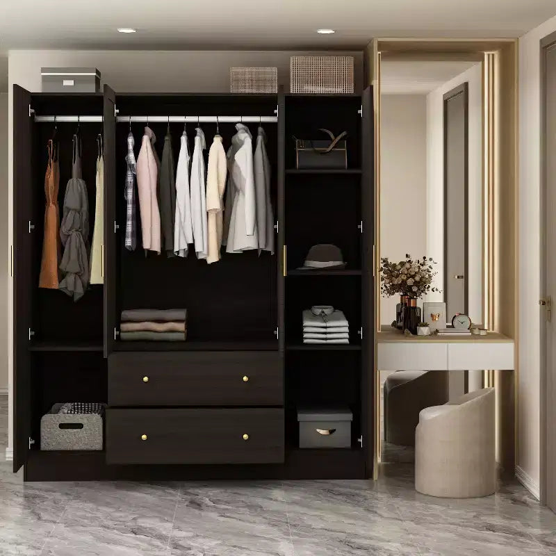 Famapy Armoire Moderne avec Miroir Rangement de Penderie: Barres Robustes, Tiroirs Coulissants Pratique et Élégante