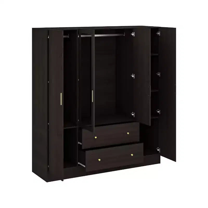 Famapy Armoire Moderne avec Miroir Rangement de Penderie: Barres Robustes, Tiroirs Coulissants Pratique et Élégante
