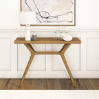 Console Plank+Beam Verso, Table de canapé moderne en bois massif de 46 pouces, Table d'entrée étroite pour couloir, Derrière le canapé, Salon