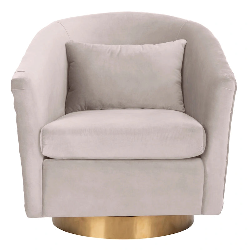 SAFAVIEH Couture Fauteuil club pivotant matelassé Ikram - 76,2 L x 81,3 P x 76,2 H cm