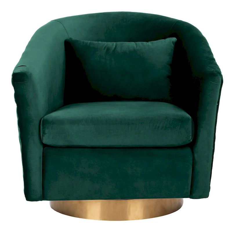 SAFAVIEH Couture Fauteuil club pivotant matelassé Ikram - 76,2 L x 81,3 P x 76,2 H cm