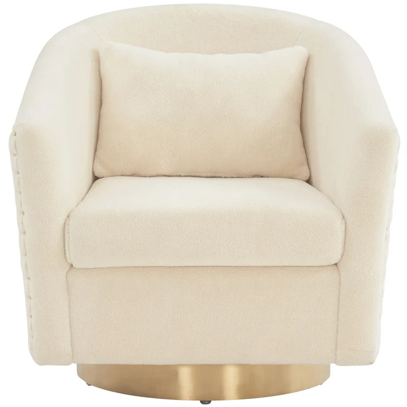SAFAVIEH Couture Fauteuil club pivotant matelassé Ikram - 76,2 L x 81,3 P x 76,2 H cm