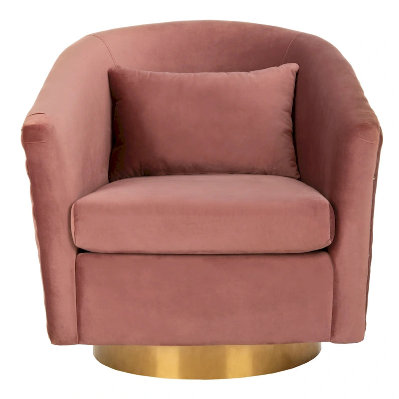 SAFAVIEH Couture Fauteuil club pivotant matelassé Ikram - 76,2 L x 81,3 P x 76,2 H cm