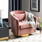 SAFAVIEH Couture Ikram Quilted Swivel Tub Chair - 30Wx32Dx30H