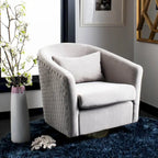 SAFAVIEH Couture Fauteuil club pivotant matelassé Ikram - 76,2 L x 81,3 P x 76,2 H cm