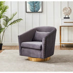 SAFAVIEH Couture Fauteuil club pivotant matelassé Ikram - 76,2 L x 81,3 P x 76,2 H cm