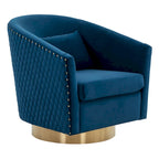 SAFAVIEH Couture Fauteuil club pivotant matelassé Ikram - 76,2 L x 81,3 P x 76,2 H cm