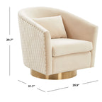 SAFAVIEH Couture Fauteuil club pivotant matelassé Ikram - 76,2 L x 81,3 P x 76,2 H cm
