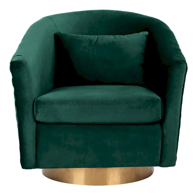 SAFAVIEH Couture Fauteuil club pivotant matelassé Ikram - 76,2 L x 81,3 P x 76,2 H cm