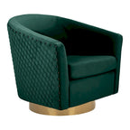SAFAVIEH Couture Fauteuil club pivotant matelassé Ikram - 76,2 L x 81,3 P x 76,2 H cm