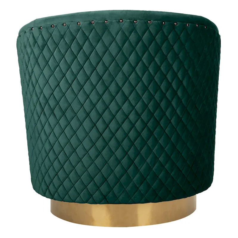 SAFAVIEH Couture Fauteuil club pivotant matelassé Ikram - 76,2 L x 81,3 P x 76,2 H cm