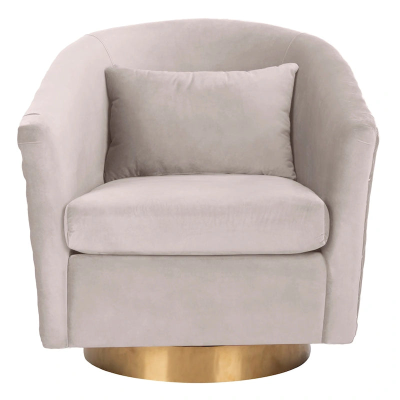 SAFAVIEH Couture Fauteuil club pivotant matelassé Ikram - 76,2 L x 81,3 P x 76,2 H cm