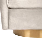 SAFAVIEH Couture Fauteuil club pivotant matelassé Ikram - 76,2 L x 81,3 P x 76,2 H cm