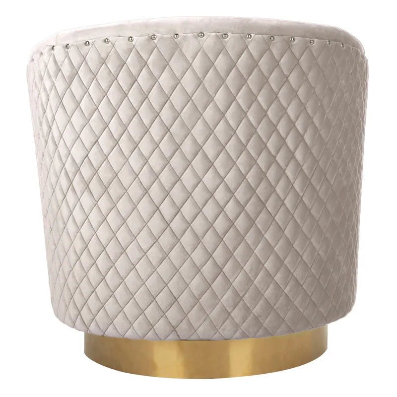 SAFAVIEH Couture Fauteuil club pivotant matelassé Ikram - 76,2 L x 81,3 P x 76,2 H cm