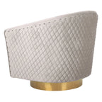 SAFAVIEH Couture Fauteuil club pivotant matelassé Ikram - 76,2 L x 81,3 P x 76,2 H cm