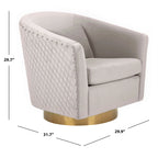 SAFAVIEH Couture Fauteuil club pivotant matelassé Ikram - 76,2 L x 81,3 P x 76,2 H cm