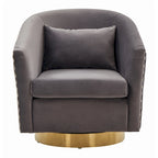 SAFAVIEH Couture Fauteuil club pivotant matelassé Ikram - 76,2 L x 81,3 P x 76,2 H cm
