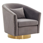 SAFAVIEH Couture Fauteuil club pivotant matelassé Ikram - 76,2 L x 81,3 P x 76,2 H cm