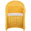 Fauteuil club en rotin jaune Sinja de SAFAVIEH - 24 x 26 x 35 - 24Lx26Px35H