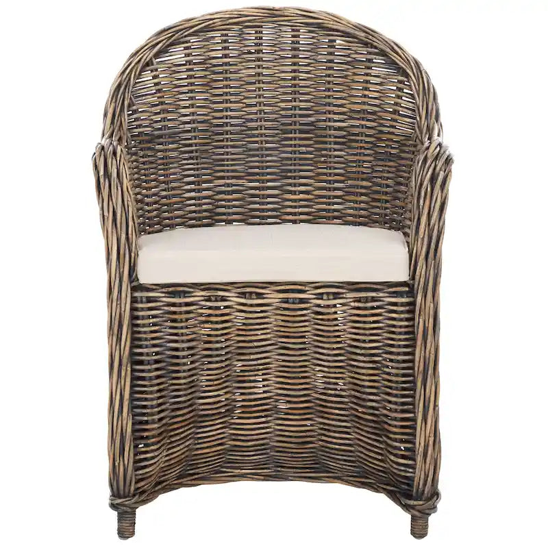 Fauteuil club en rotin jaune Sinja de SAFAVIEH - 24 x 26 x 35 - 24Lx26Px35H