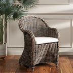 Fauteuil club en rotin jaune Sinja de SAFAVIEH - 24 x 26 x 35 - 24Lx26Px35H