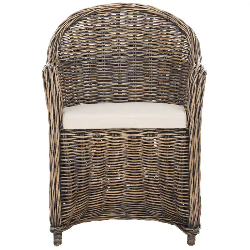Fauteuil club en rotin jaune Sinja de SAFAVIEH - 24 x 26 x 35 - 24Lx26Px35H