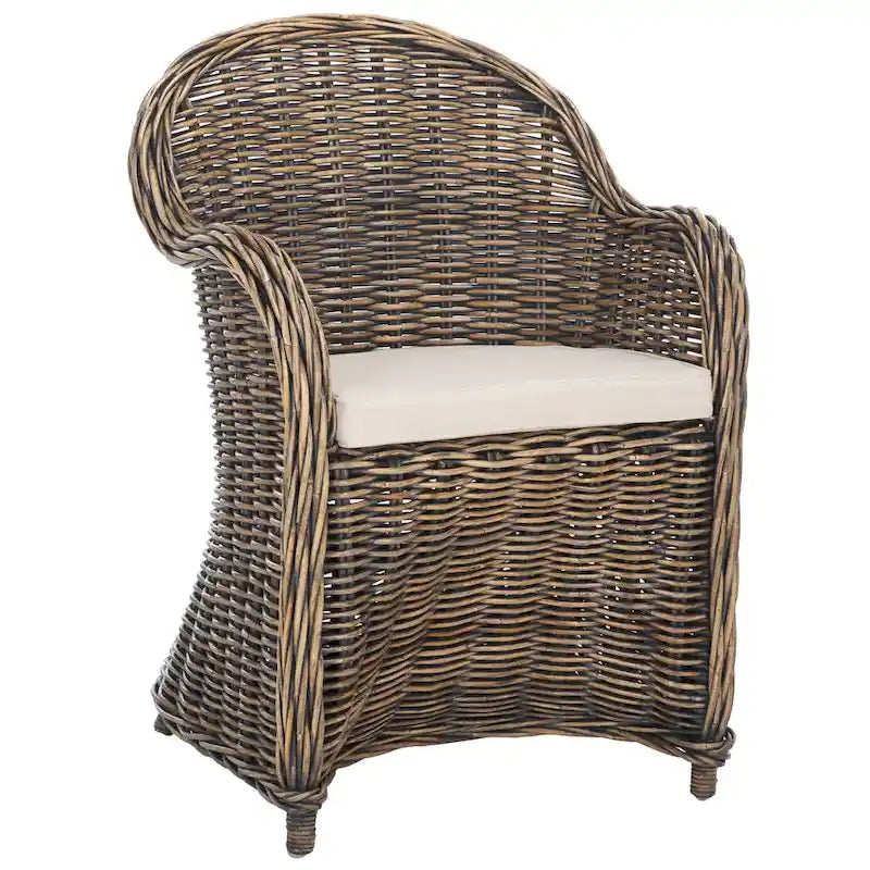 Fauteuil club en rotin jaune Sinja de SAFAVIEH - 24 x 26 x 35 - 24Lx26Px35H