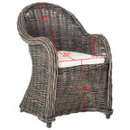 Fauteuil club en rotin jaune Sinja de SAFAVIEH - 24 x 26 x 35 - 24Lx26Px35H