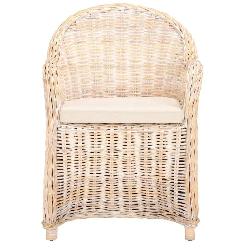 Fauteuil club en rotin jaune Sinja de SAFAVIEH - 24 x 26 x 35 - 24Lx26Px35H