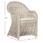 Fauteuil club en rotin jaune Sinja de SAFAVIEH - 24 x 26 x 35 - 24Lx26Px35H